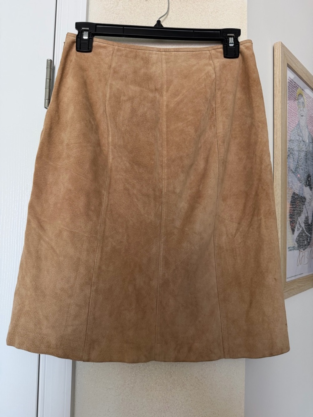 Ann Taylor 100% leather A-Line Skirt in Camel - Picture 3 of 4